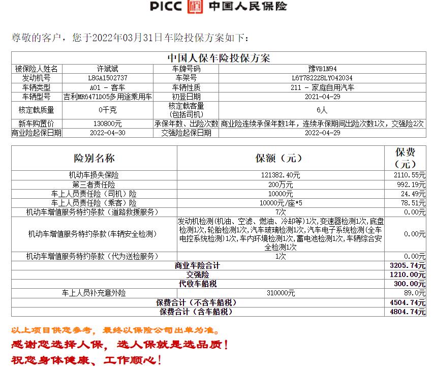 吉利嘉际 21款1.5T顶配，交强险出2次，去年下大雨车进水出1次险，4s店的报价，优惠完是3950元，朋友们看看怎么样