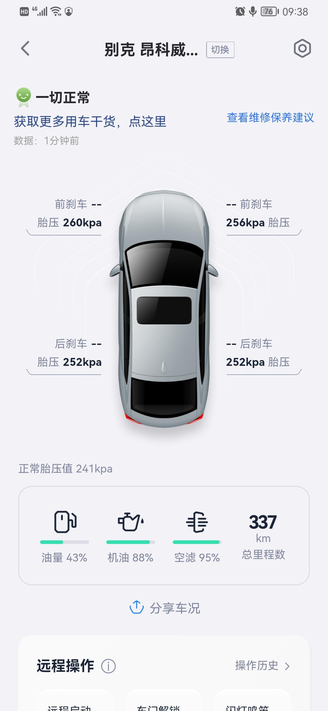 别克昂科威 总里程337，买回来2个月，机油就到88%，这个有问题吗？我看其他人3000多公里，机油还90%。