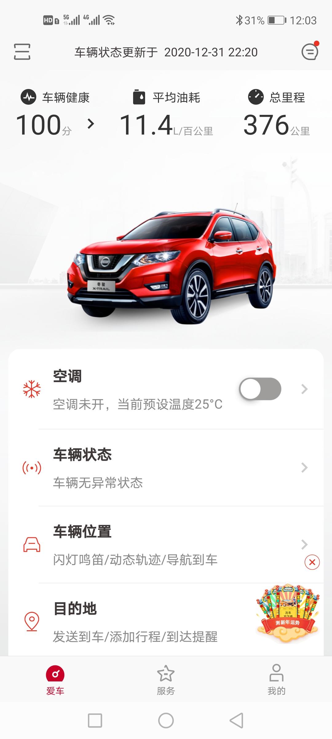日产奇骏 兄弟们 我的2.5豪华纪念 这个油耗多吗    我怎么感觉一箱油就跑400多公里呢