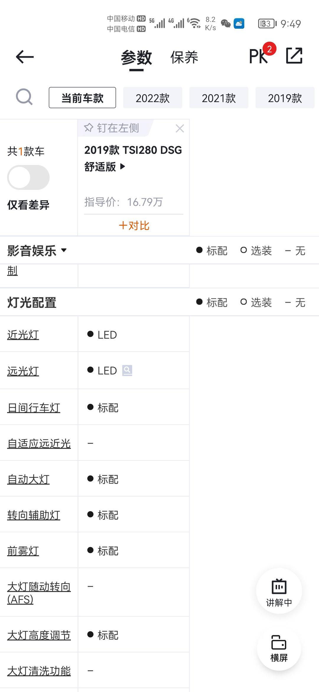 19年3月生产的280舒适版速派，原车远近光都是卤素的吗？我在懂车帝上查了不管是19款280舒适还是19款改款280都是