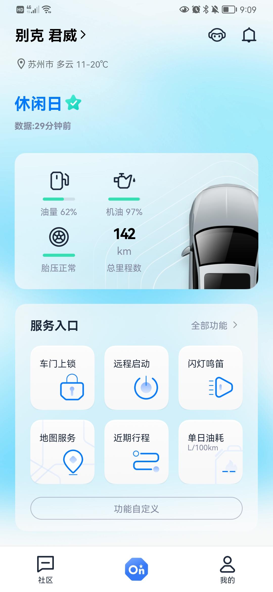 2.0君威，提车时油加满了，昨天看了一下安吉星，不显示油耗，自己算了一下，油耗15个。。。。。。我哭死了，你们怎么开的