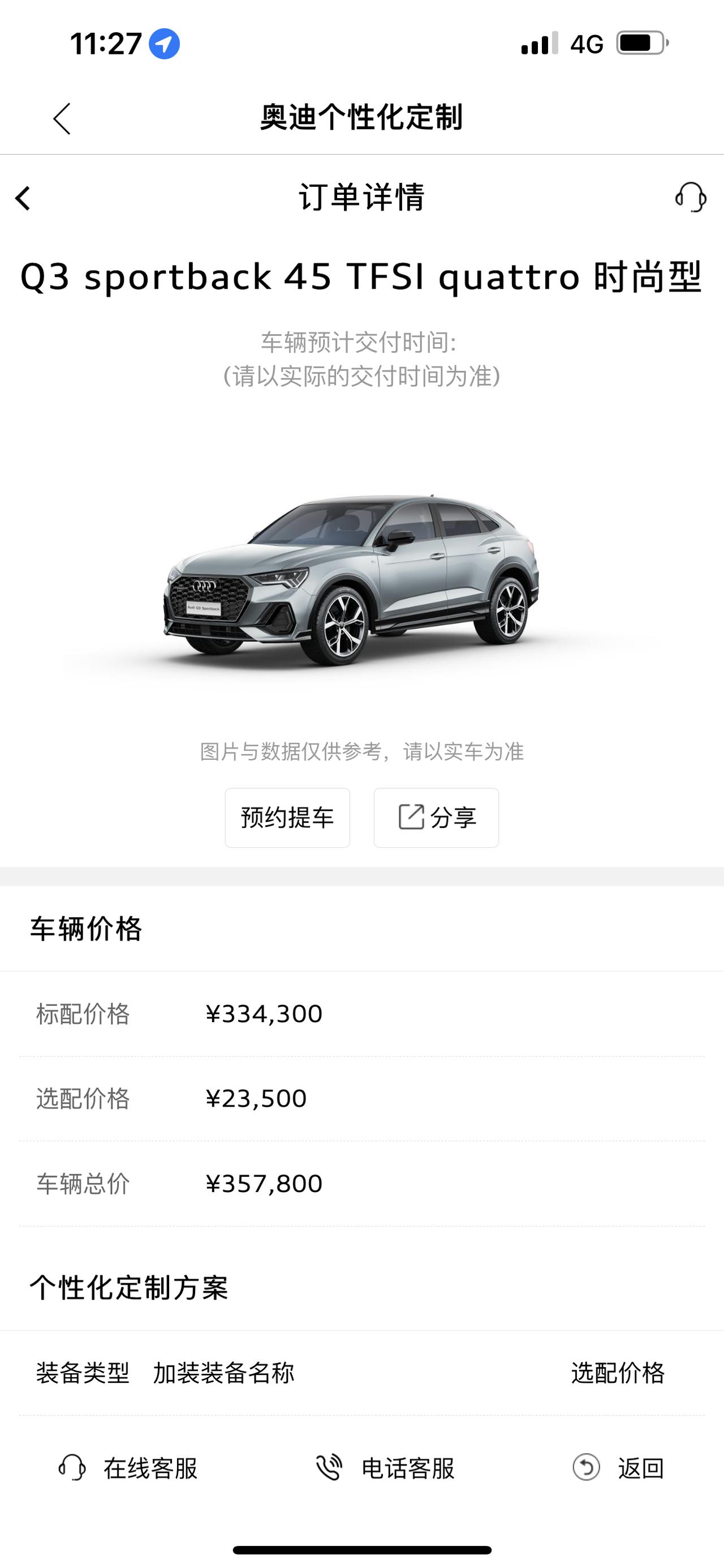 奥迪Q3 Sportback 为什么OTD核销完就不显示预计提车时间了啊？有人遇到过吗？这不就两眼一抹黑