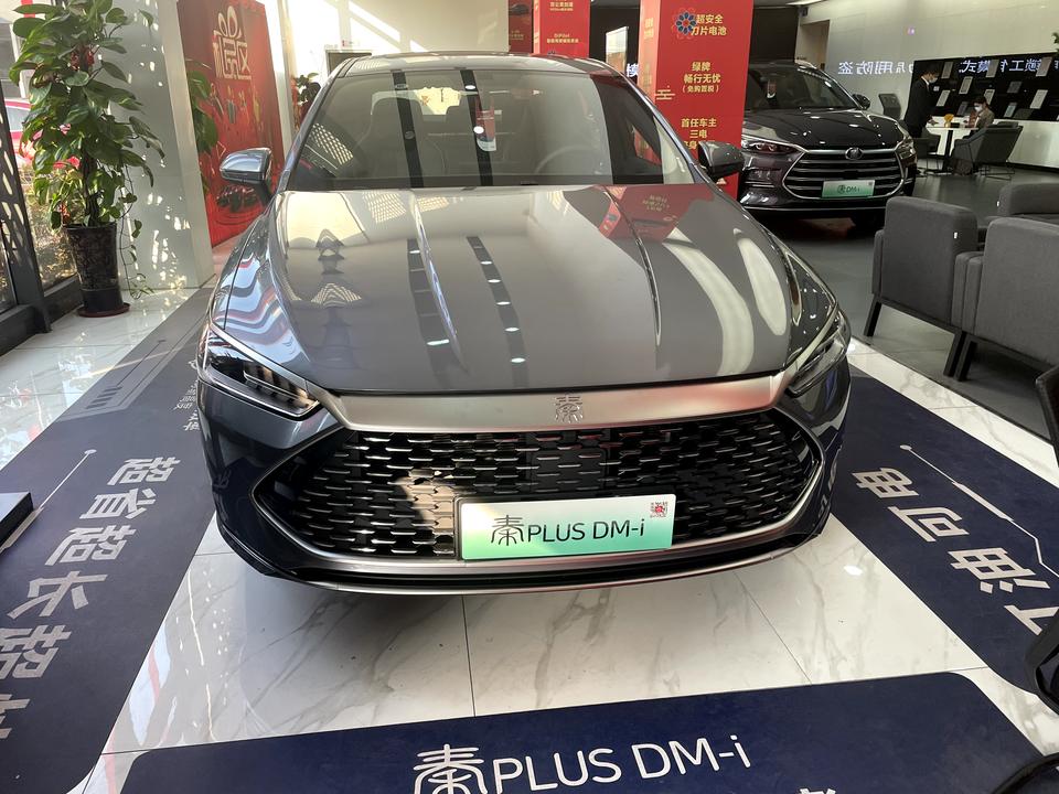 比亚迪秦PLUS DM-i 我原本是2月中订的120尊贵灰，现在销售说到了个120旗舰黑，问我要不要，我心里其实是想上旗