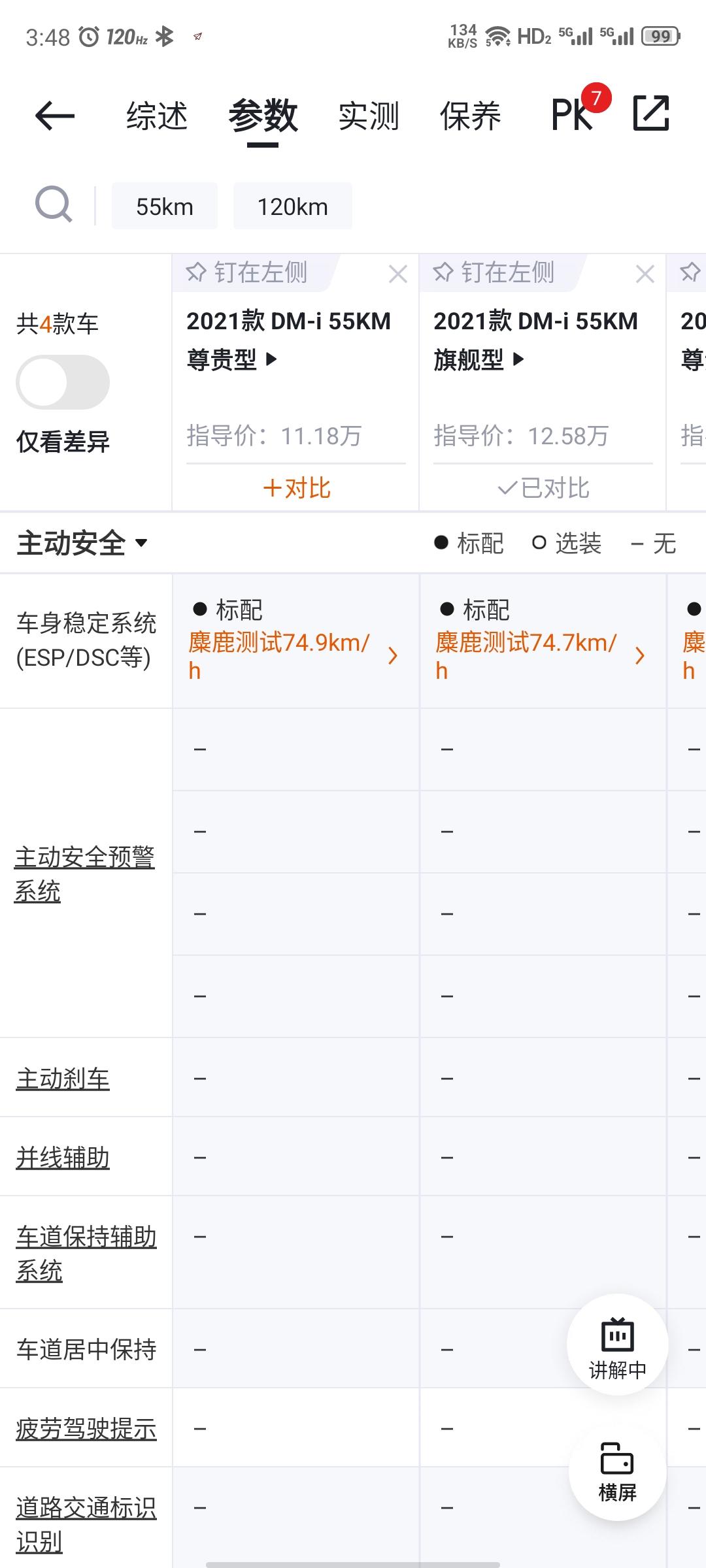 比亚迪秦PLUS DM-i 55公里旗舰版把主动安全配置给砍了吗？我记得以前有来啊