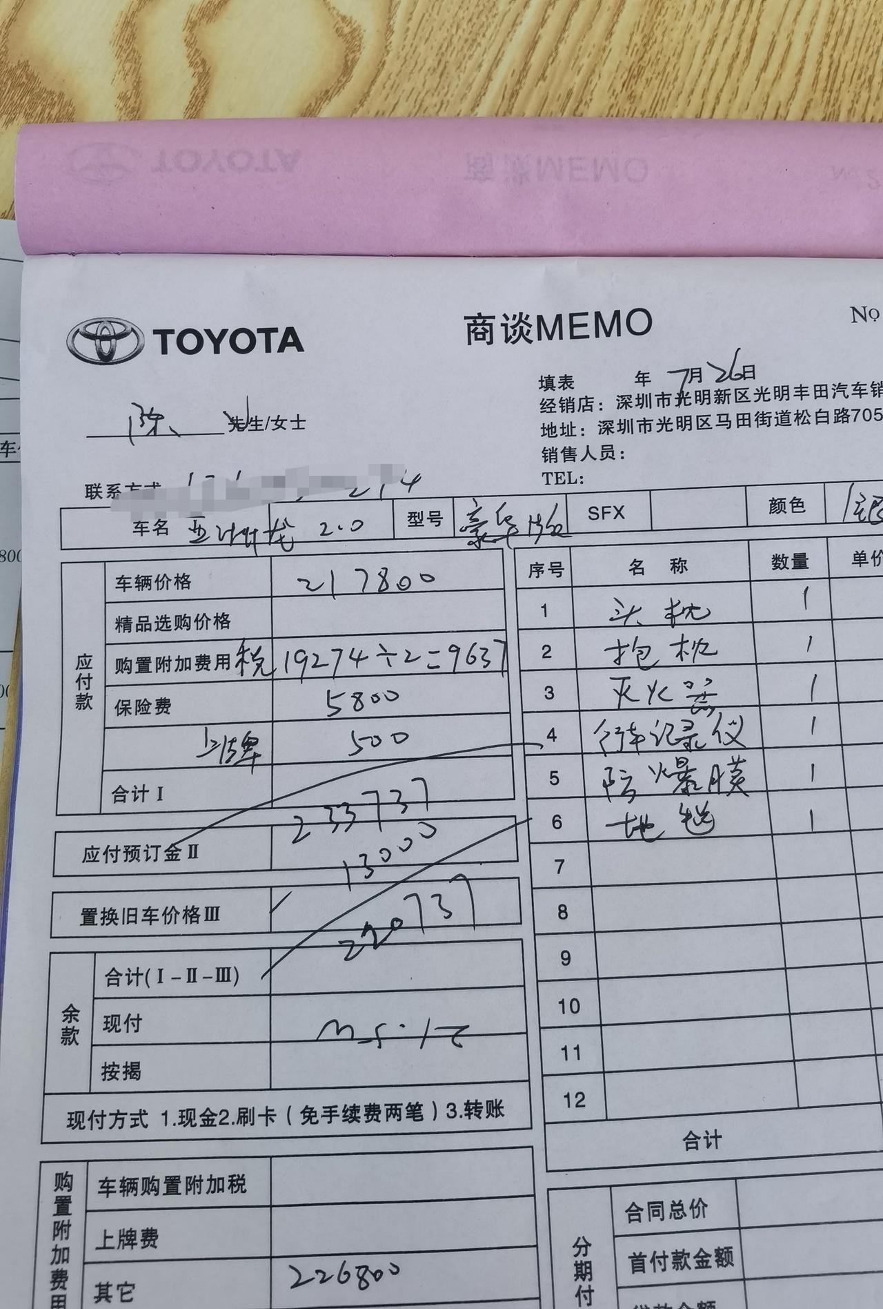 丰田亚洲龙 家人们，深圳4s店刚给我报的价2.0豪华21.5