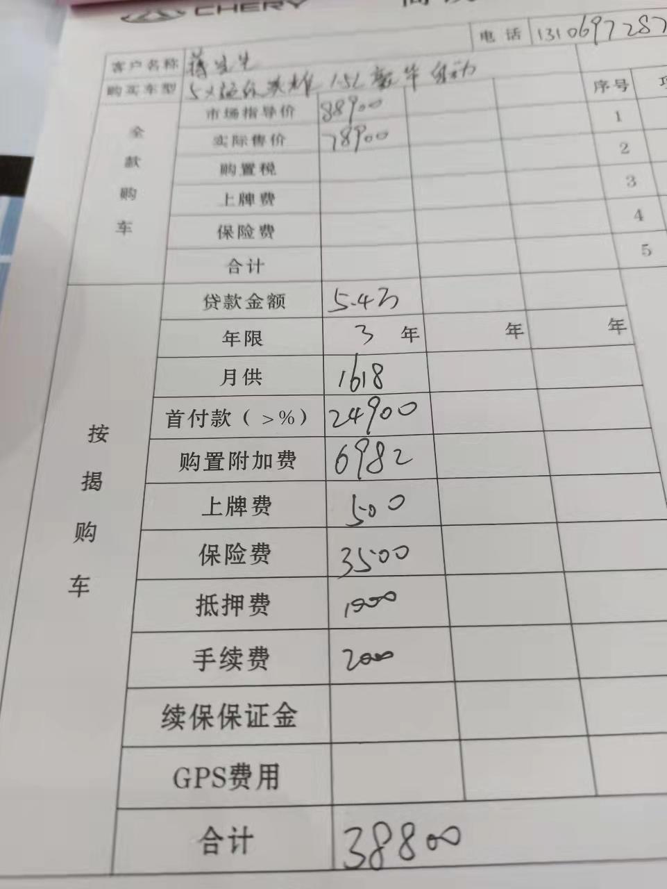 奇瑞瑞虎5x 这个价格还能少多少，老铁们帮忙看看