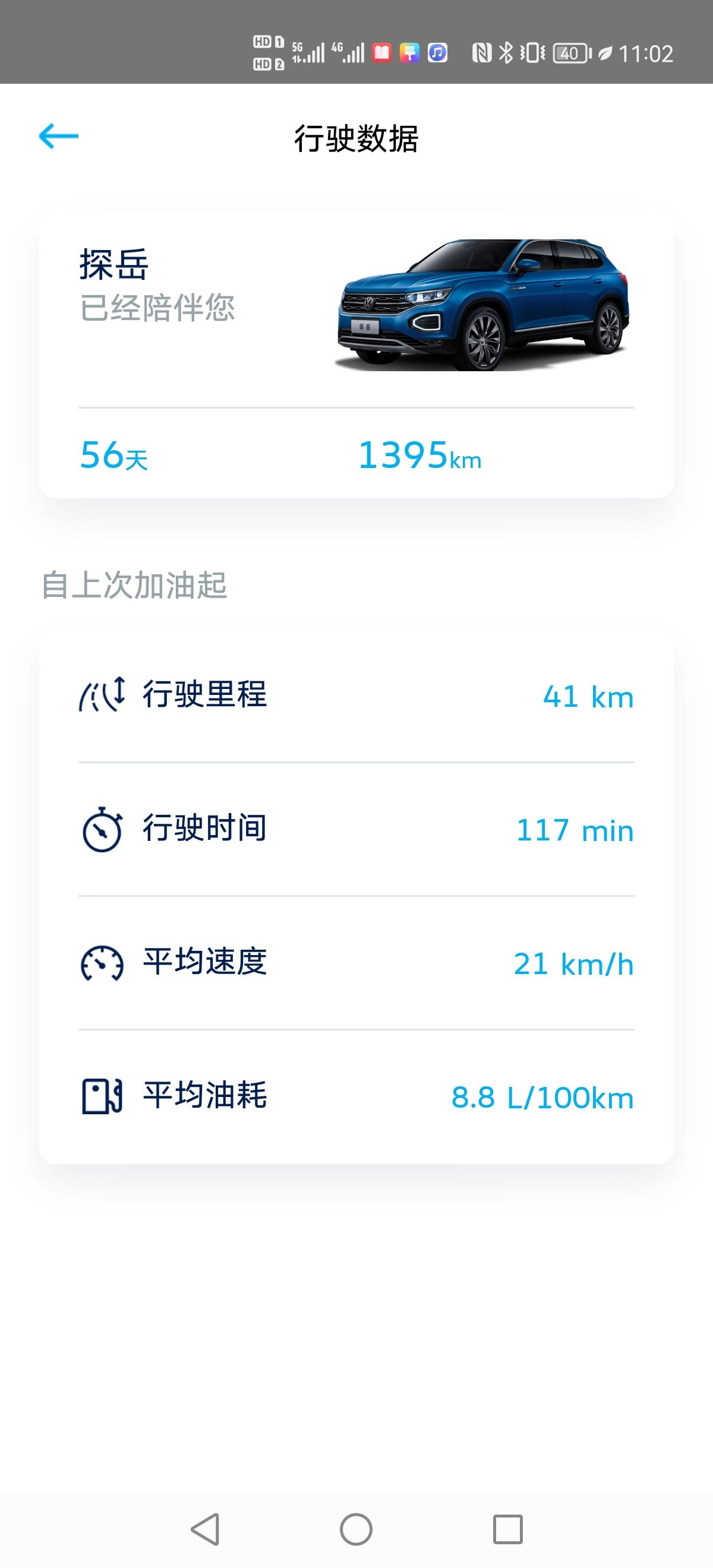 大众探岳 提车快两个月了，买回来很少开，上下班五公里基本都是骑摩托车，目前行驶了1300多公里，估计我一年也来不到五千公