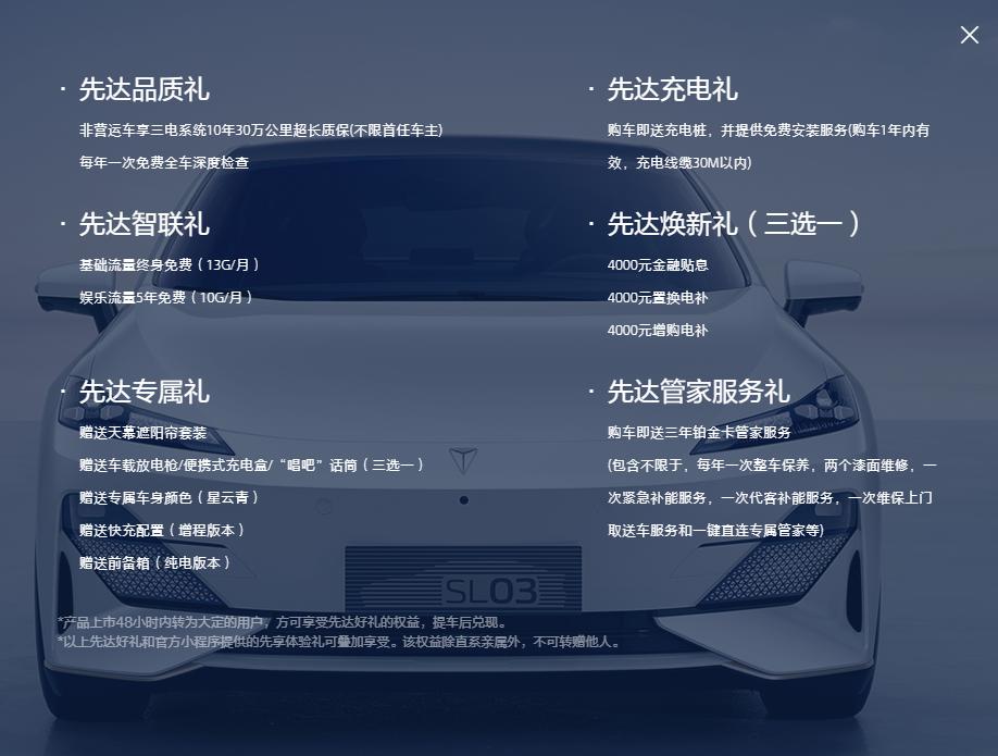 长安深蓝SL03 这个预约权益，一定要上市之前预约以后才有吗，还是说上市48小时内大定都有？