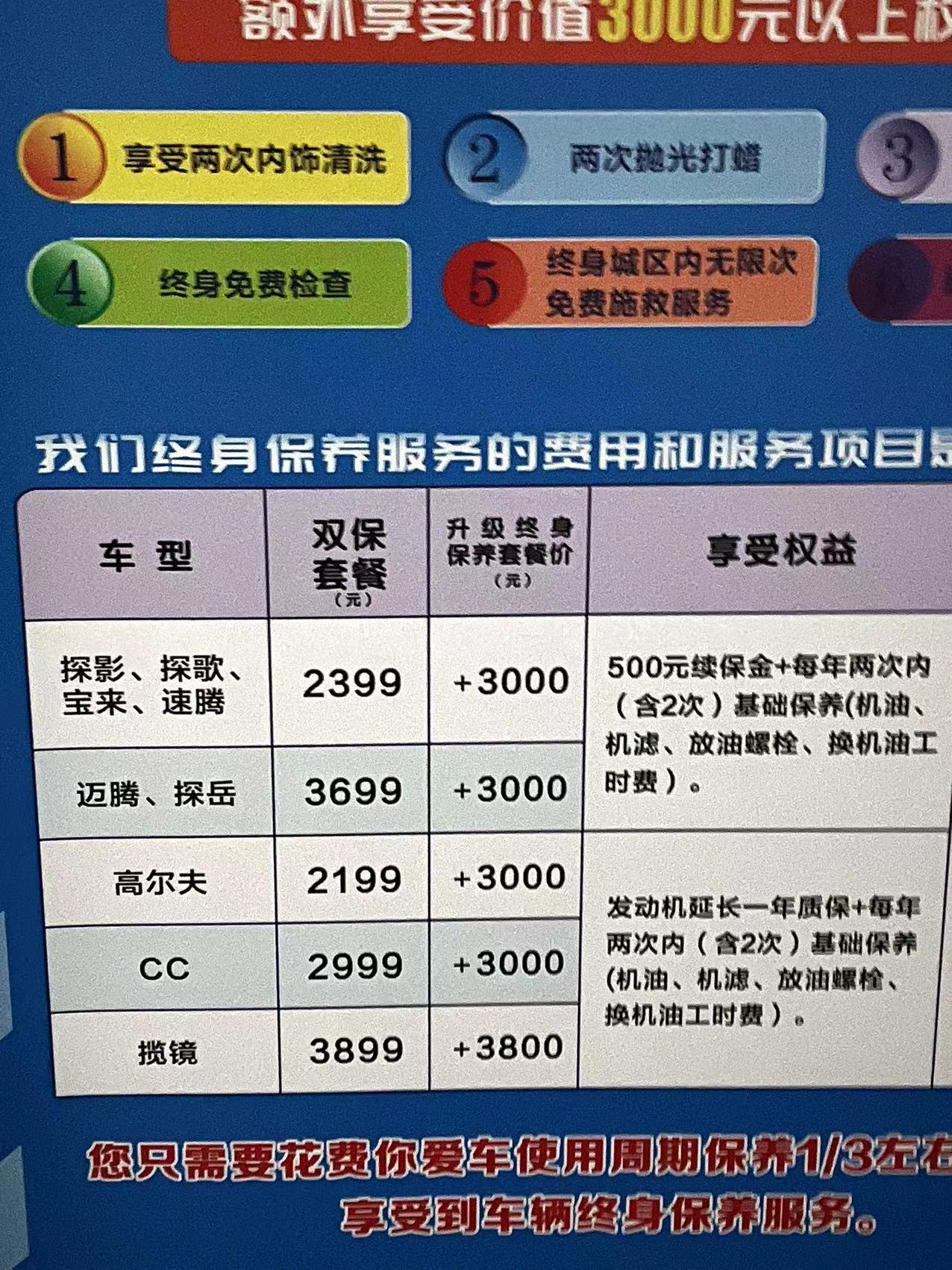 订了探岳后，今天销售给我说新出来了一个终身保养的活动，我不知道是不是坑，请各位老司机说道说道