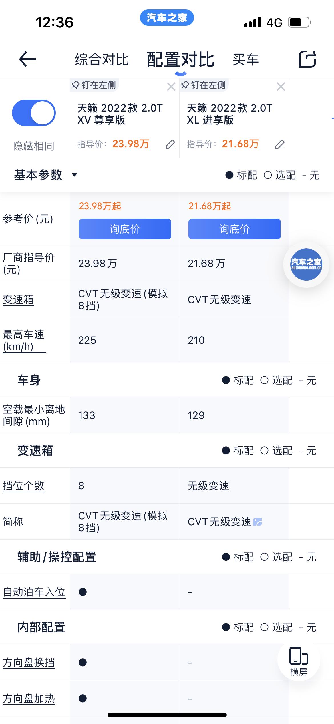 日产天籁 都是2.0t变速箱不一样？一个模拟八档，一个无级变速？