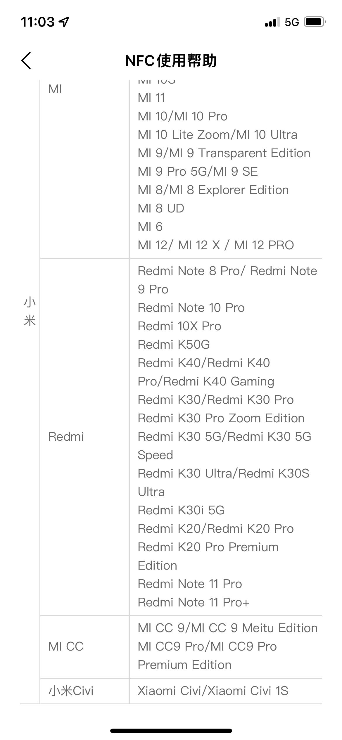 比亚迪汉EV 红米k50和k50pro支持nfc解锁不 app上写了个k50G 没看明白是啥意思
