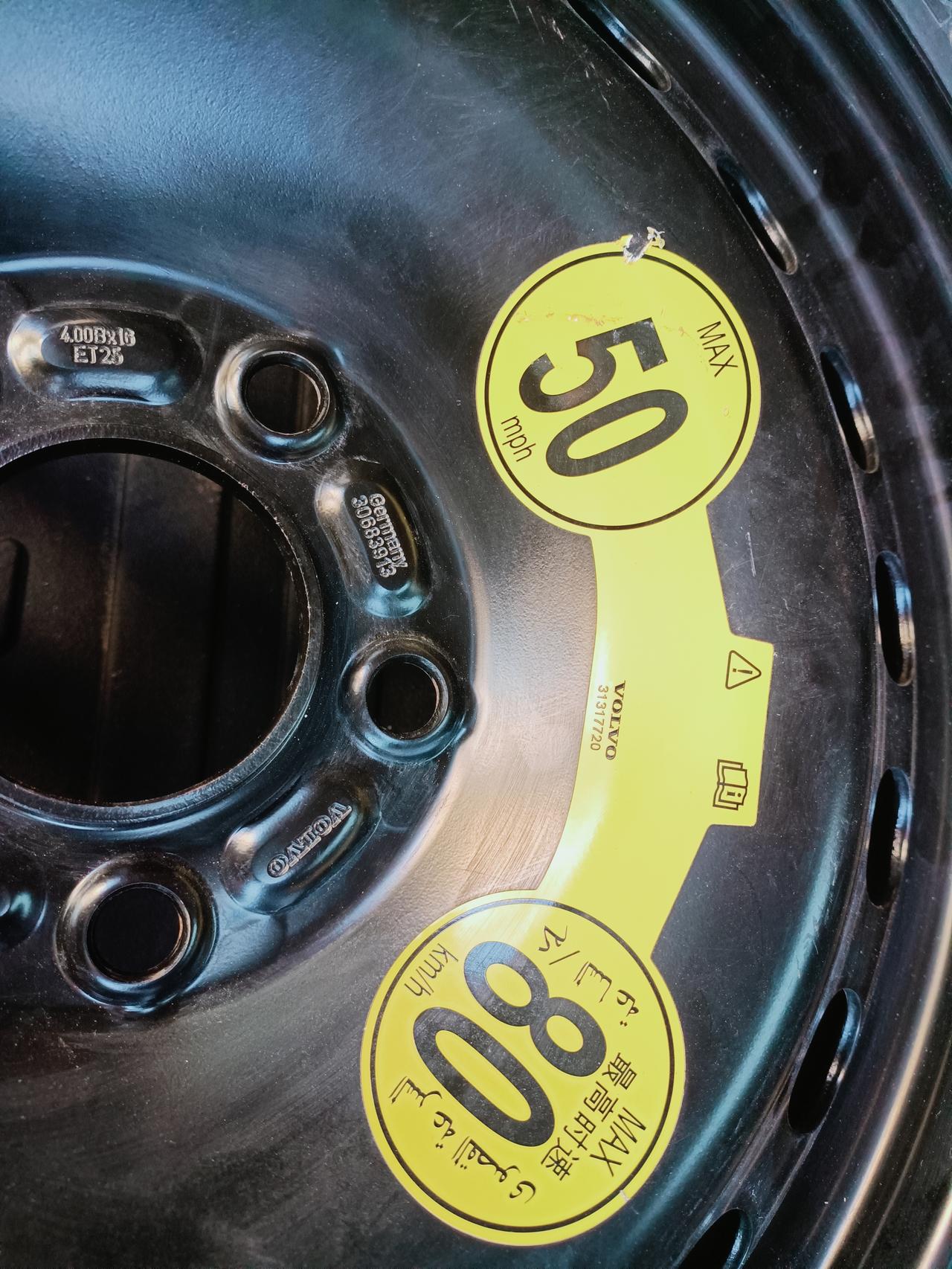 沃尔沃S60 125/85r16能做沃尔沃的备胎吗本地卖沃尔沃配件商有一个125/85r16的沃尔沃原装备胎，说是18年