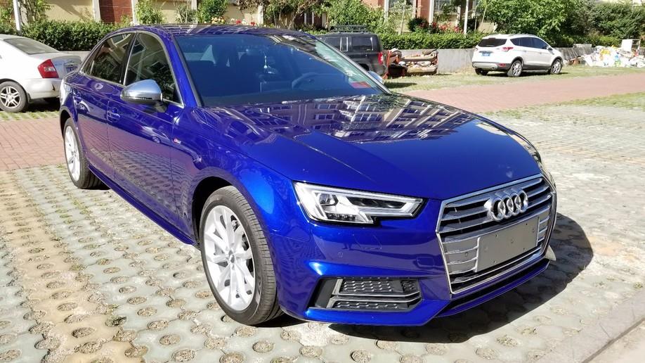 奥迪a4提车作业看完老司机的的选择奥迪a4l探索蓝提车作业