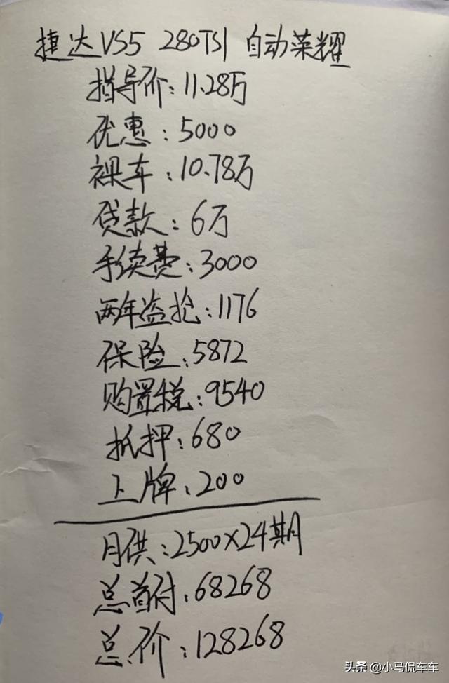 入手捷达VS5，目前开了3000公里，分享一下提车价格和用车感觉