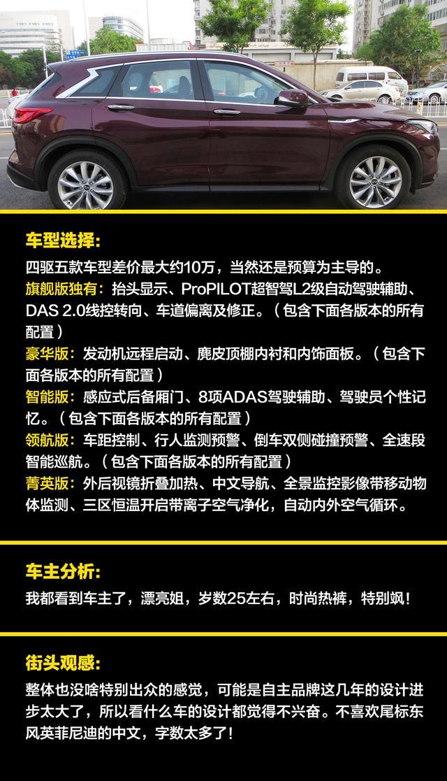 漂亮姐姐提的QX50，这车现在提的也很多啊