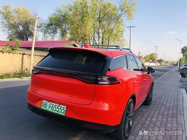 白杨林中一抹红，新疆法拉红唐绿色出行，感受农村的气息
