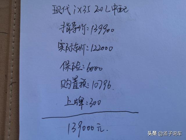 全款13.9万喜提现代ix35，用车1500公里，车主：2.0L+6AT表现不错