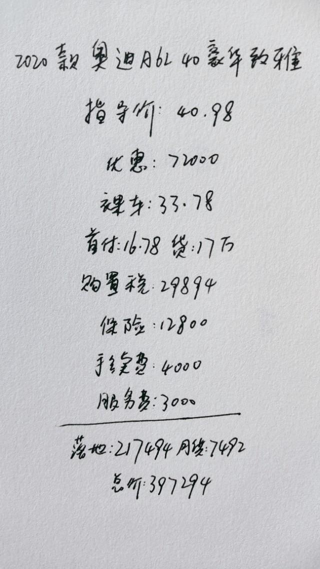50岁大叔放弃雷克萨斯ES，喜提新款奥迪A6L，我这个价格便宜吗？