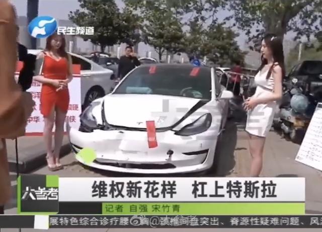 爬上特斯拉车顶的女车主是谁？因为什么？