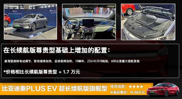 比亚迪秦PLUS EV补贴后售12.98万起，选哪款最值？